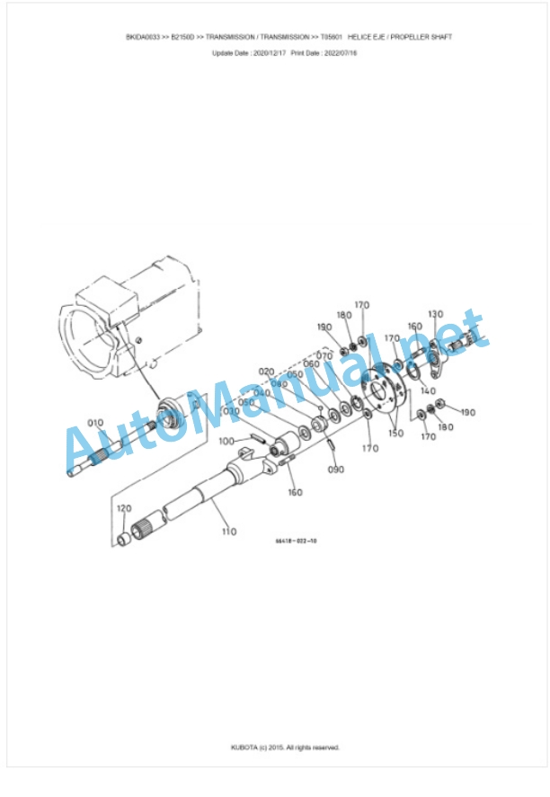 Kubota B2150D Parts Manual PDF BIKDA0033 3 Kubota B2150D Parts Manual PDF BIKDA0033-3