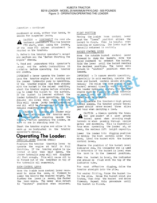 Kubota B219 Loader Parts Manual PDF-2