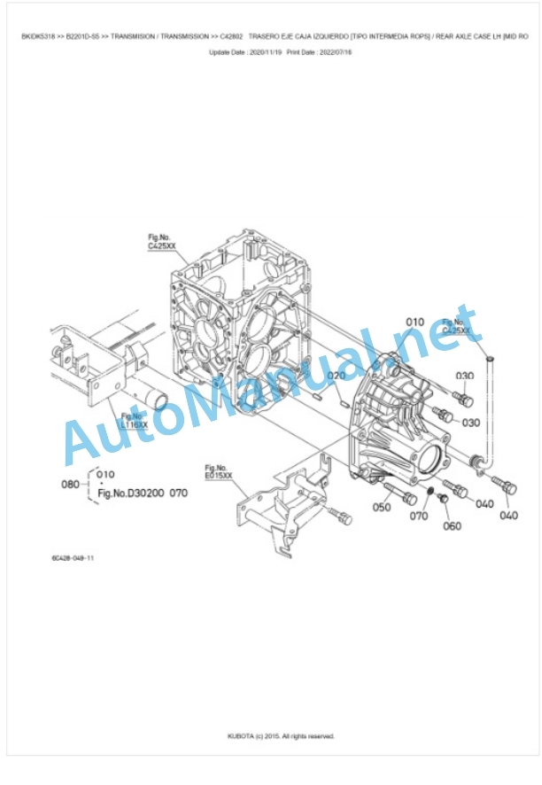 Kubota B2201D-S5 Tractor Parts Manual PDF BKIDK5318 3 Kubota B2201D-S5 Tractor Parts Manual PDF BKIDK5318-3