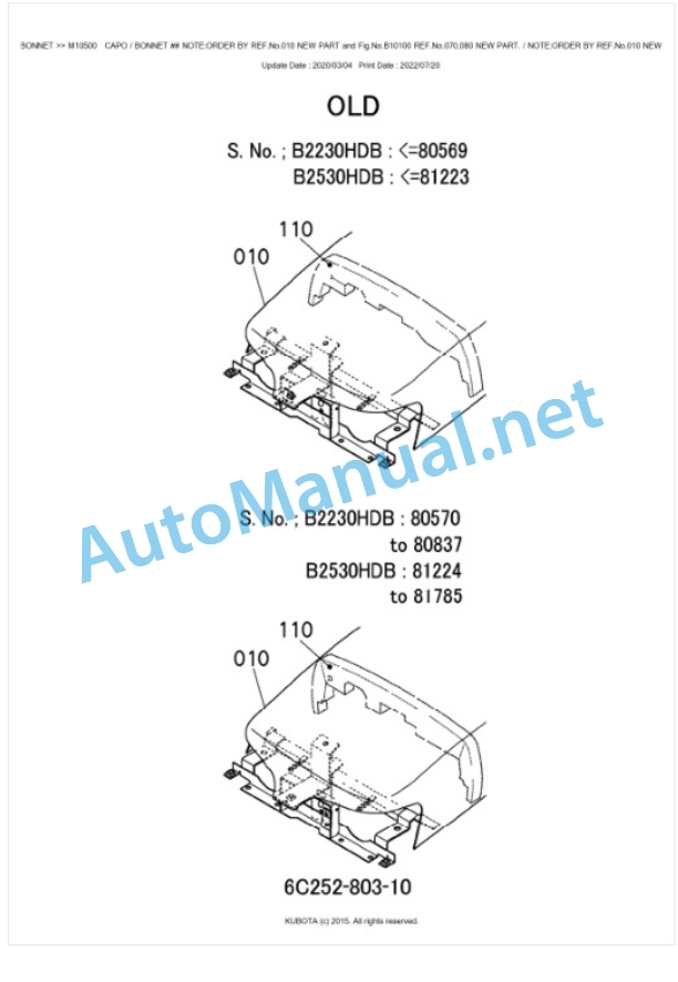 Kubota B2230HDB, B2530HDB Tractor Parts Manual PDF BKIDK0632 5 Kubota B2230HDB, B2530HDB Tractor Parts Manual PDF BKIDK0632-5