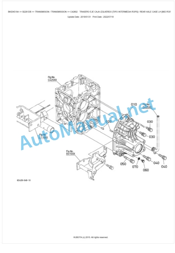 Kubota B2261DB Tractor Parts Manual PDF BKIDK5194 3 Kubota B2261DB Tractor Parts Manual PDF BKIDK5194-3