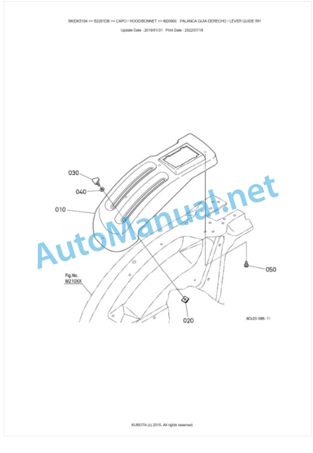 Kubota B2261DB Tractor Parts Manual PDF BKIDK5194 5 Kubota B2261DB Tractor Parts Manual PDF BKIDK5194-5