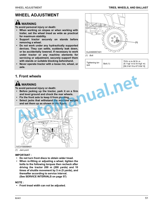 Kubota B2401DT, B2401DTOW, B2401DTN Tractor Operators Manual PDF 4 Kubota B2401DT, B2401DTOW, B2401DTN Tractor Operators Manual PDF - Image 4