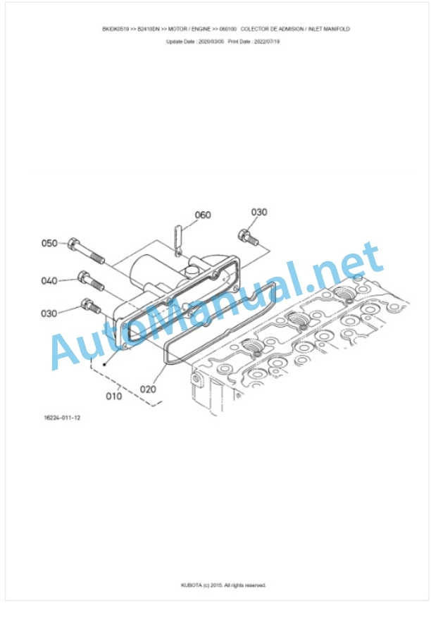 Kubota B2410DN Tractor Parts Manual PDF BKIDK0519-2