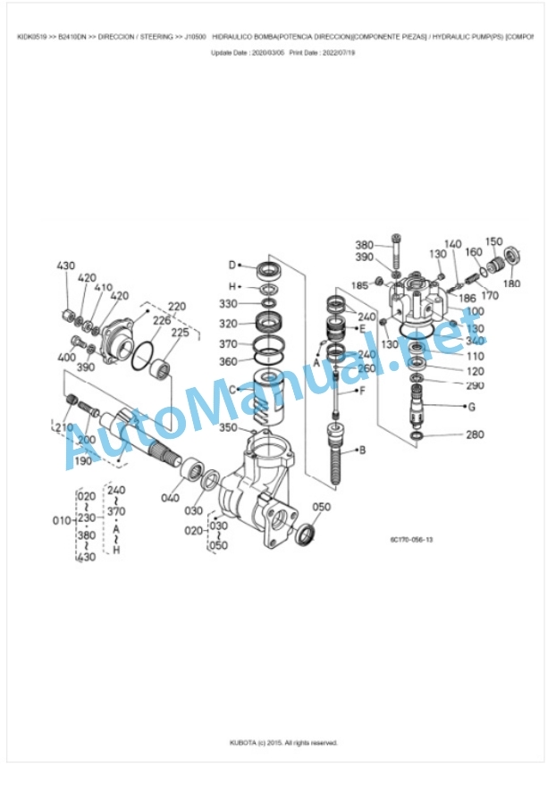 Kubota B2410DN Tractor Parts Manual PDF BKIDK0519-5