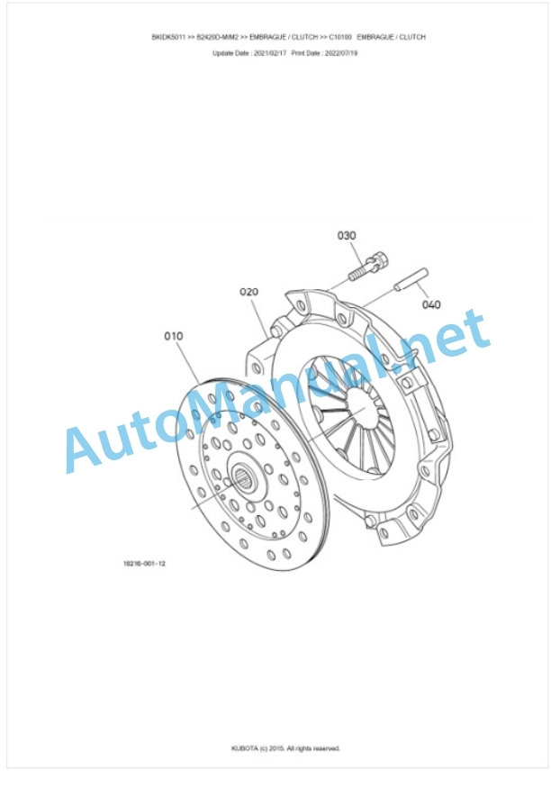 Kubota B2420D-M, M2 Parts Manual PDF BKIDK5011 3 Kubota B2420D-M, M2 Parts Manual PDF BKIDK5011-3