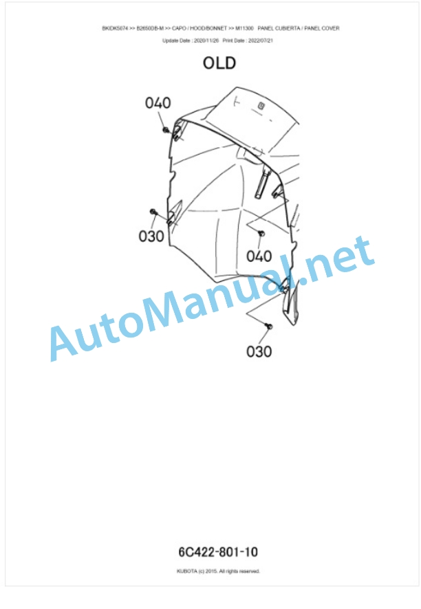 Kubota B2650DB-M Tractor Parts Manual PDF BKIDK5074 5 Kubota B2650DB-M Tractor Parts Manual PDF BKIDK5074-5