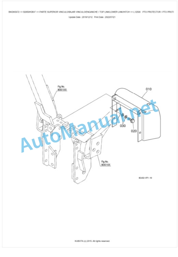 Kubota B2650HDB-F Tractor Parts Manual PDF BKIDK5072 5 Kubota B2650HDB-F Tractor Parts Manual PDF BKIDK5072-5