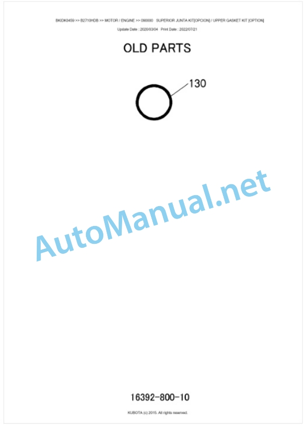 Kubota B2710HDB Tractor Parts Manual PDF BKIDK0459 2 Kubota B2710HDB Tractor Parts Manual PDF BKIDK0459-2