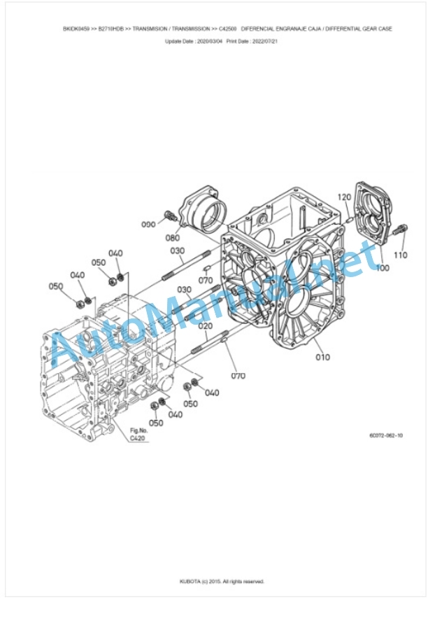 Kubota B2710HDB Tractor Parts Manual PDF BKIDK0459 3 Kubota B2710HDB Tractor Parts Manual PDF BKIDK0459-3