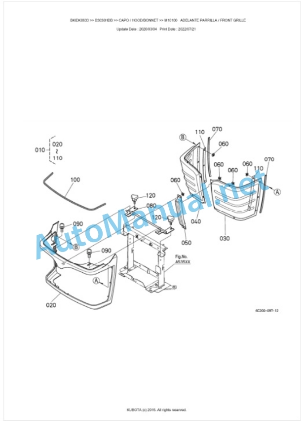 Kubota B3030HDB Tractor Parts Manual PDF BKIDK0633 5 Kubota B3030HDB Tractor Parts Manual PDF BKIDK0633-5