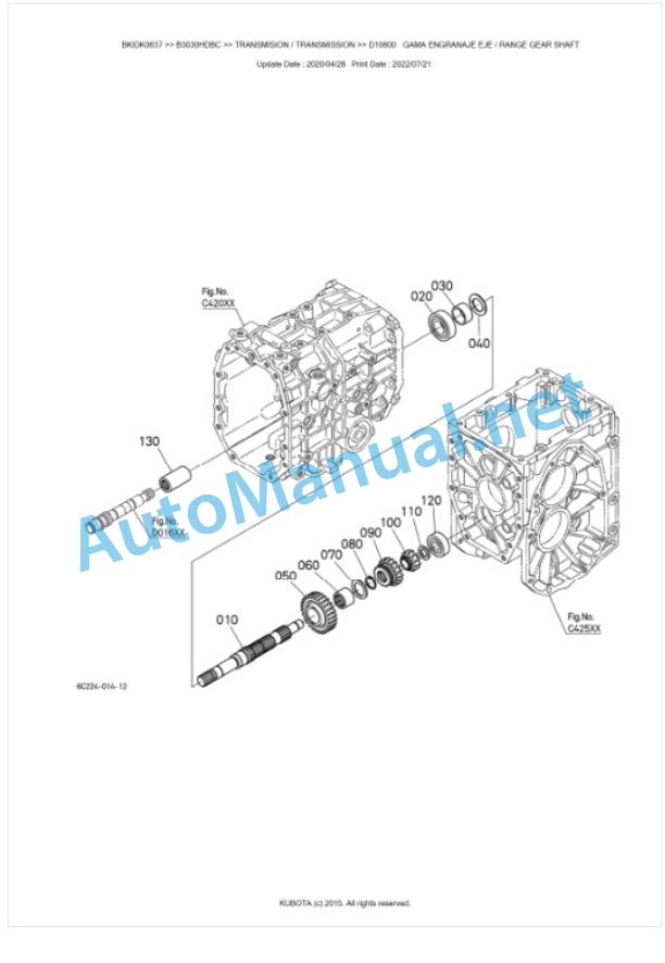 Kubota B3030HDBC Tractor Parts Manual PDF BKIDK0637 3 Kubota B3030HDBC Tractor Parts Manual PDF BKIDK0637-3