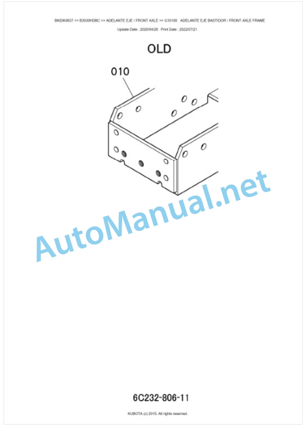 Kubota B3030HDBC Tractor Parts Manual PDF BKIDK0637 4 Kubota B3030HDBC Tractor Parts Manual PDF BKIDK0637-4