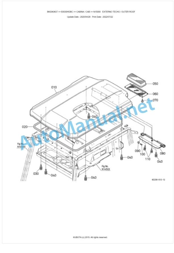 Kubota B3030HDBC Tractor Parts Manual PDF BKIDK0637 5 Kubota B3030HDBC Tractor Parts Manual PDF BKIDK0637-5
