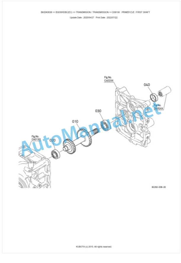 Kubota B3030HDBC(EC) Tractor Parts Manual PDF BKIDK0638 3 Kubota B3030HDBC(EC) Tractor Parts Manual PDF BKIDK0638-3