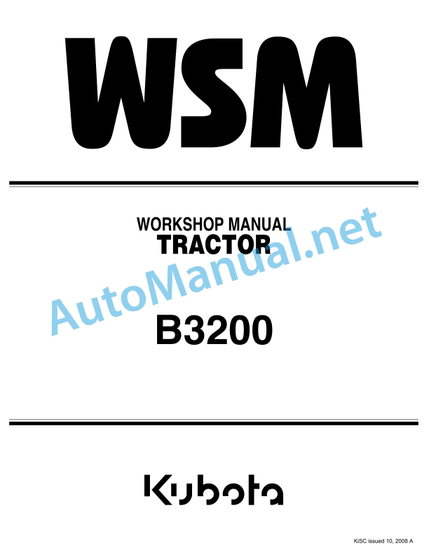 Kubota B3200 Tractor Workshop Manual PDF