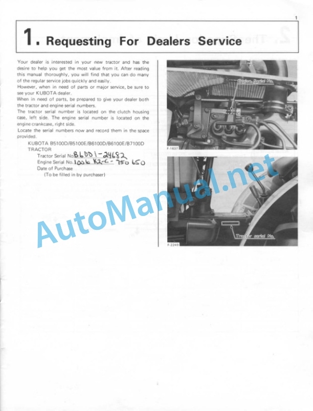 Kubota B5100D, B5100E, B6100D, B6100E, B7100D Tractor Operators Manual PDF 2 Kubota B5100D, B5100E, B6100D, B6100E, B7100D Tractor Operators Manual PDF - Image 2