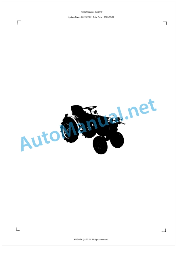 Kubota B5100E Parts Manual PDF BKIDA0084