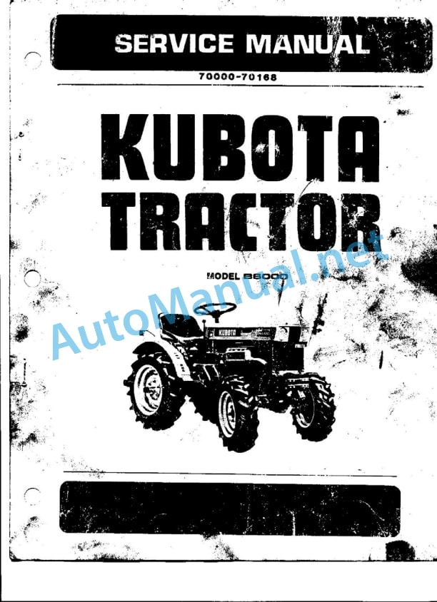 Kubota B6000 Tractor Service Manual PDF