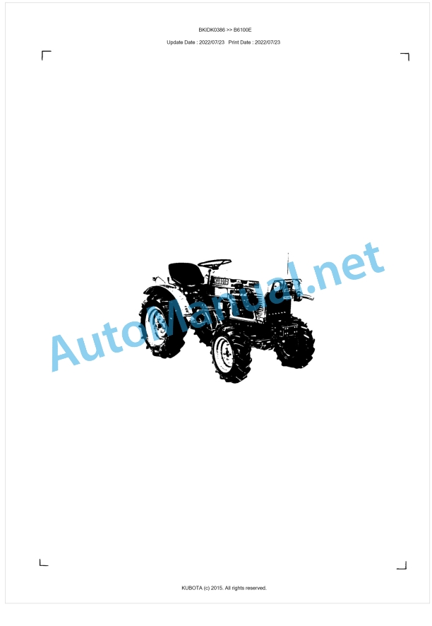 Kubota B6100E Parts Manual PDF BIKDK0386