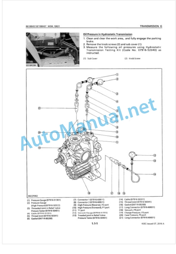 Kubota B6100HST, B7100HST Tractor Workshop Manual PDF 4 Kubota B6100HST, B7100HST Tractor Workshop Manual PDF-4
