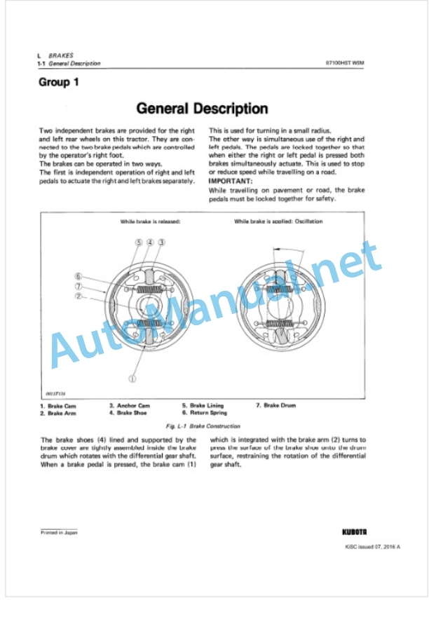 Kubota B6100HST, B7100HST Tractor Workshop Manual PDF 5 Kubota B6100HST, B7100HST Tractor Workshop Manual PDF-5