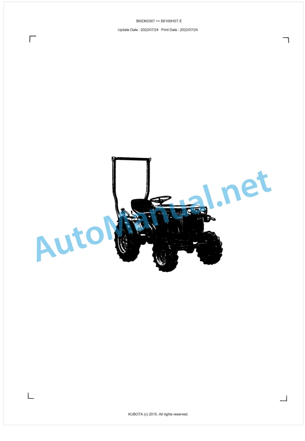 Kubota B6100HST-E Parts Manual PDF BIKDK0307