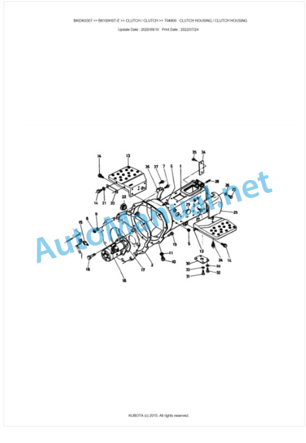 Kubota B6100HST-E Parts Manual PDF BIKDK0307 4 Kubota B6100HST-E Parts Manual PDF BIKDK0307-4