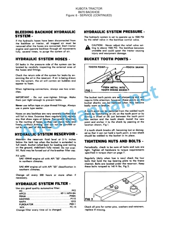 Alternative view of Kubota B670 Backhoe Parts Manual PDF