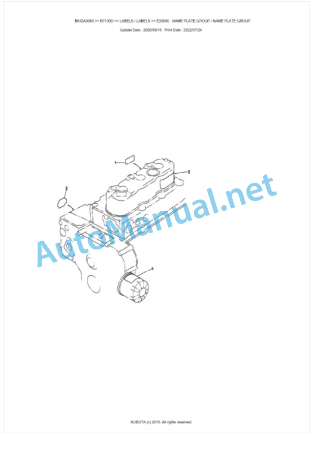 Kubota B7100D Parts Manual PDF BIKDA0083 3 Kubota B7100D Parts Manual PDF BIKDA0083-3