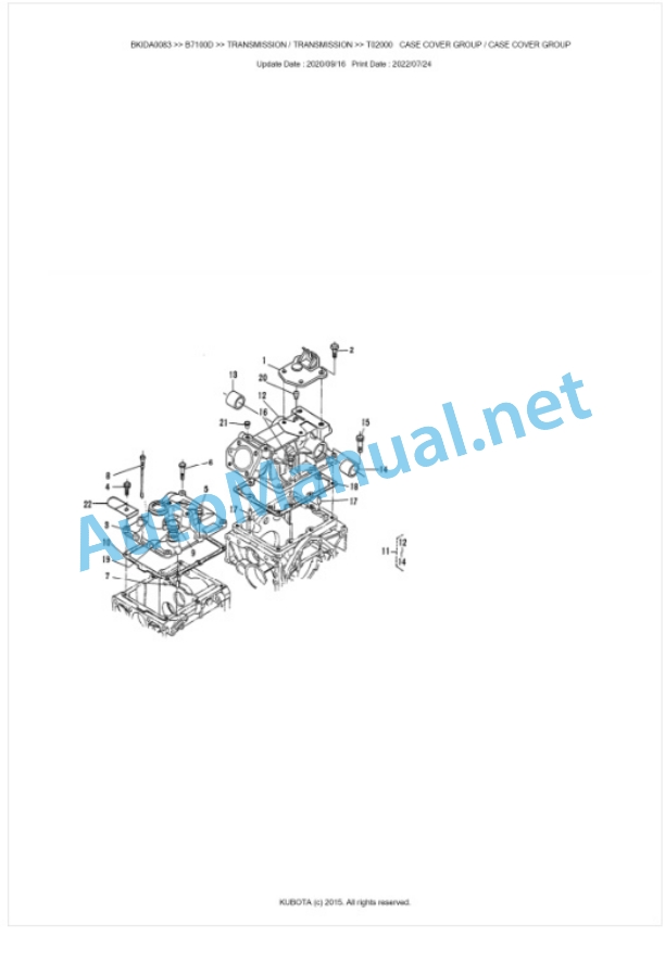 Kubota B7100D Parts Manual PDF BIKDA0083 4 Kubota B7100D Parts Manual PDF BIKDA0083-4