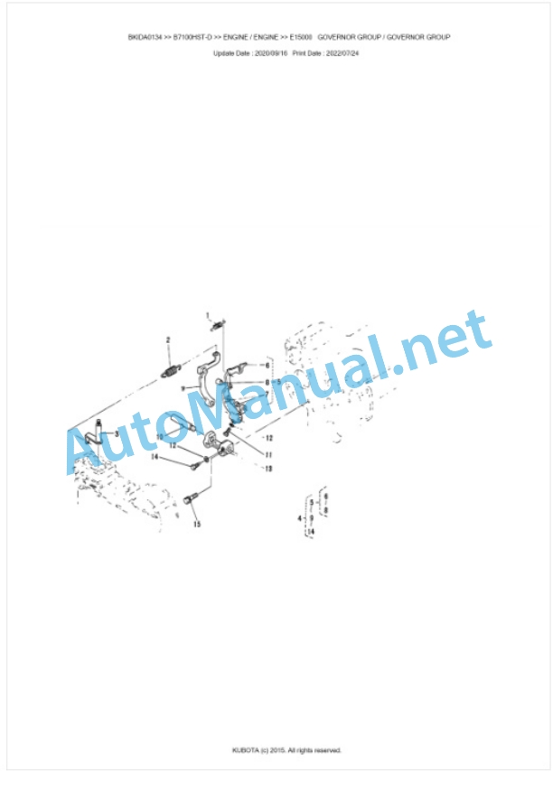 Kubota B7100HST-D Parts Manual PDF BIKDA0134 2 Kubota B7100HST-D Parts Manual PDF BIKDA0134-2