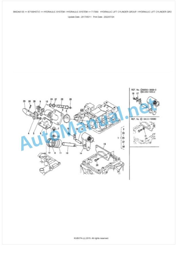 Kubota B7100HST-E Parts Manual PDF BIKDA0135 4 Kubota B7100HST-E Parts Manual PDF BIKDA0135-4
