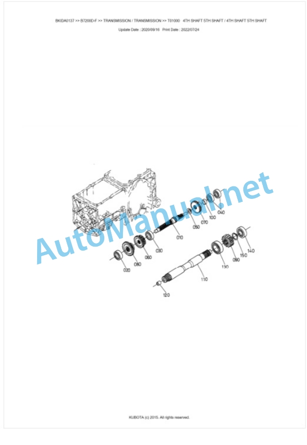Kubota B7200D-F Parts Manual PDF BIKDA0137 3 Kubota B7200D-F Parts Manual PDF BIKDA0137-3
