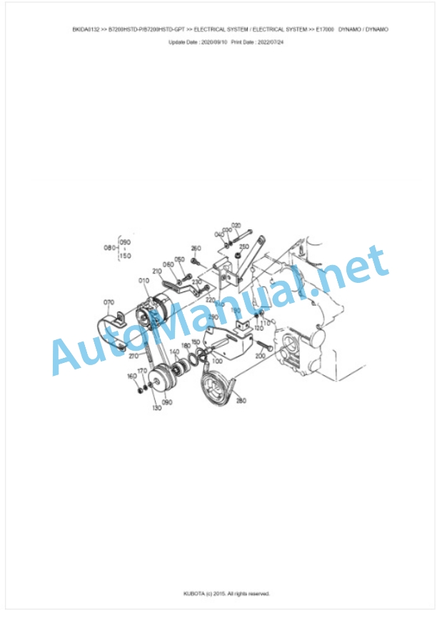 Kubota B7200HSTD-P, B7200HSTD-GPT Parts Manual PDF BIKDA0132 2 Kubota B7200HSTD-P, B7200HSTD-GPT Parts Manual PDF BIKDA0132-2