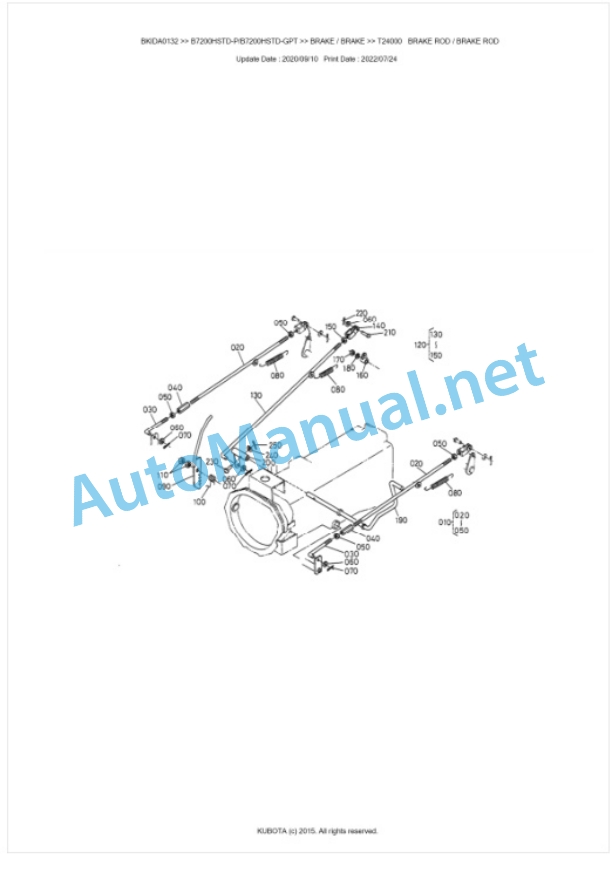 Kubota B7200HSTD-P, B7200HSTD-GPT Parts Manual PDF BIKDA0132 5 Kubota B7200HSTD-P, B7200HSTD-GPT Parts Manual PDF BIKDA0132-5