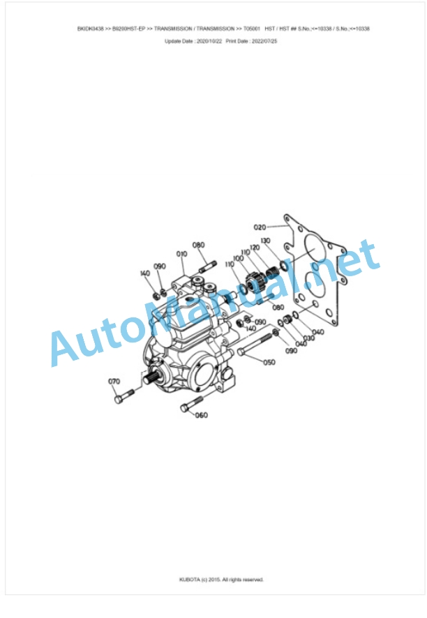 Kubota B9200HST-EP Parts Manual PDF BKIDK0438 3 Kubota B9200HST-EP Parts Manual PDF BKIDK0438-3