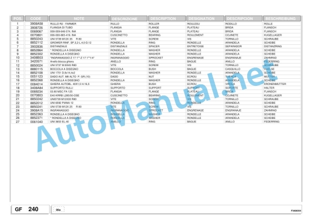 Kubota BF2250 F SII (T-N-NT) Baler Parts Manual PDF 2 Kubota BF2250 F SII (T-N-NT) Baler Parts Manual PDF-2