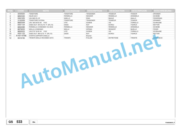 Kubota BF2250 F SII (T-N-NT) Baler Parts Manual PDF 3 Kubota BF2250 F SII (T-N-NT) Baler Parts Manual PDF-3