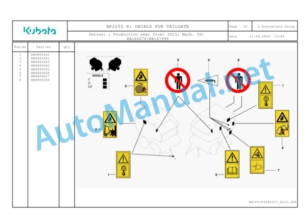 Kubota BF2250 R Parts Manual PDF 3 Kubota BF2250 R Parts Manual PDF-3