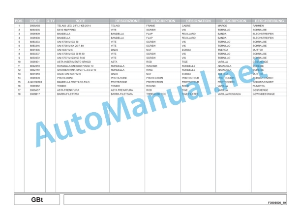 Kubota BF2250 R SII (T-N-NT) Baler Parts Manual PDF 4 Kubota BF2250 R SII (T-N-NT) Baler Parts Manual PDF-4