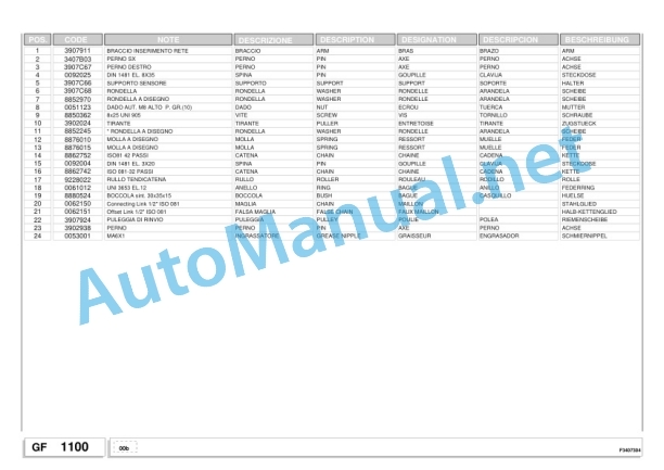 Kubota BF2250 R (T-N-NT) Baler Parts Manual PDF 2 Kubota BF2250 R (T-N-NT) Baler Parts Manual PDF-2
