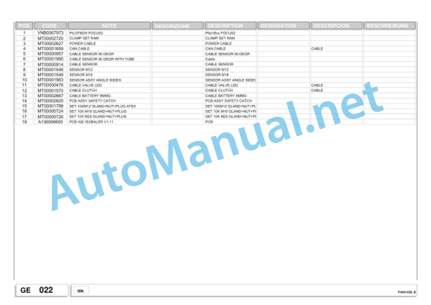 Kubota BF2250 SC14 (N-NT) Baler Parts Manual PDF 5 Kubota BF2250 SC14 (N-NT) Baler Parts Manual PDF-5