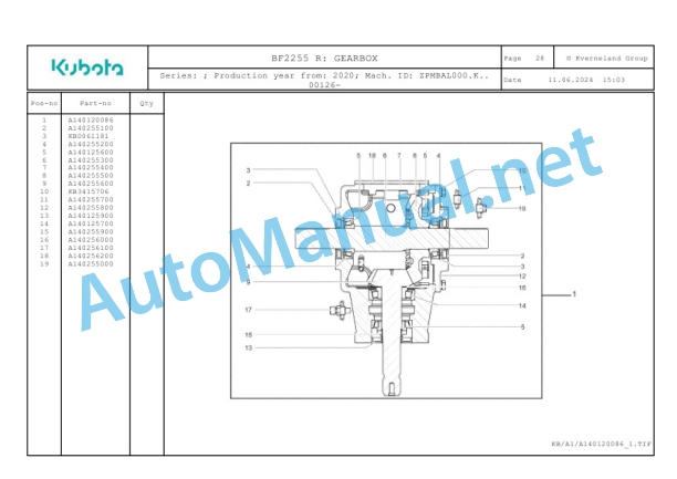 Kubota BF2255 R Parts Manual PDF 2 Kubota BF2255 R Parts Manual PDF-2