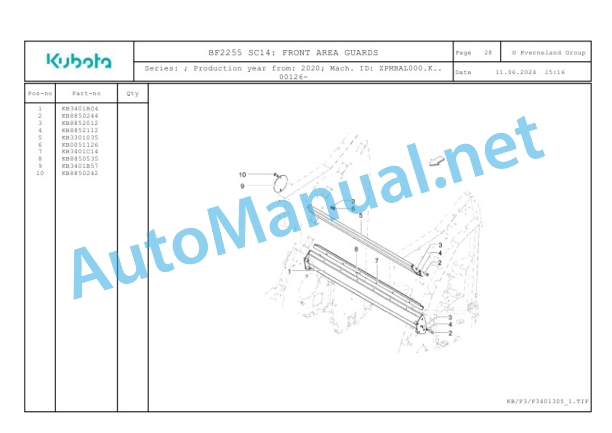 Kubota BF2255 SC14 Parts Manual PDF 2 Kubota BF2255 SC14 Parts Manual PDF-2