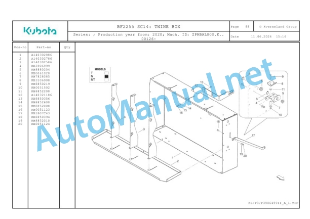 Kubota BF2255 SC14 Parts Manual PDF 4 Kubota BF2255 SC14 Parts Manual PDF-4