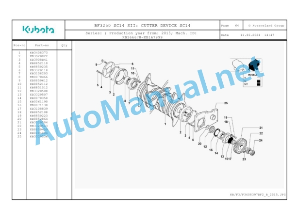 Kubota BF3250 SC14 SII Parts Manual PDF 3 Kubota BF3250 SC14 SII Parts Manual PDF-3