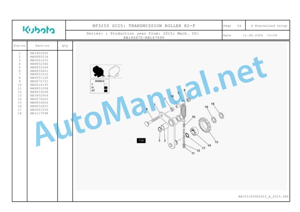 Kubota BF3250 SC25 Parts Manual PDF 2 Kubota BF3250 SC25 Parts Manual PDF-2