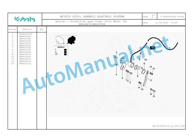 Kubota BF3250 SC25 Parts Manual PDF 5 Kubota BF3250 SC25 Parts Manual PDF-5