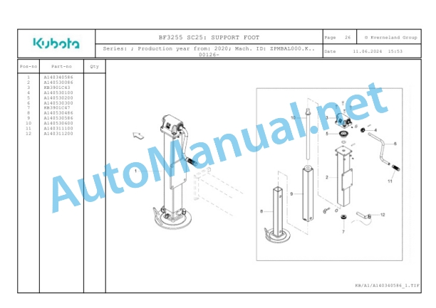 Kubota BF3255 SC25 Parts Manual PDF 2 Kubota BF3255 SC25 Parts Manual PDF-2